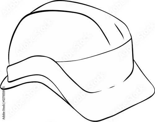 Construction safety helmet line style icon hard hat graphic vector isolated on transparent background