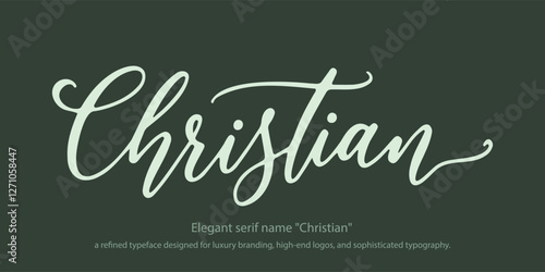 Elegant serif name "Christian"—a refined typeface designed for luxury branding, high-end logos, and sophisticated typography. Perfect for editorial layouts, premium packaging