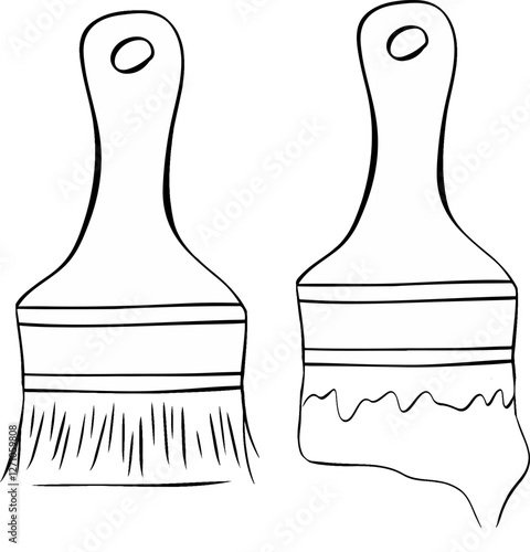 paint brush silhouette set isolated on white background. Paint brush icon vector illustration design. Working tools, Construction and Manufacturing icons, equipment icons