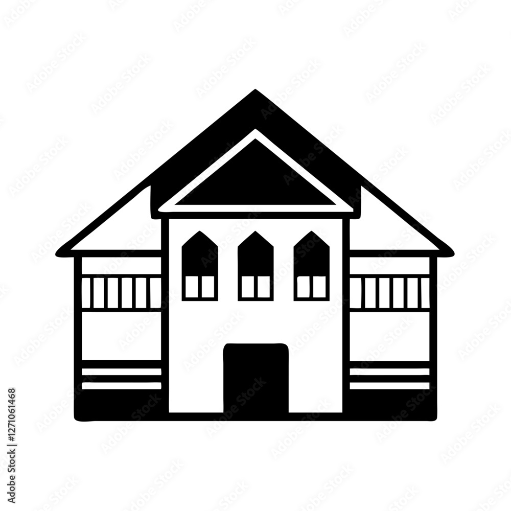 House exterior icon representing architectural design and residential property
House exterior icon representing architectural design and residential property
