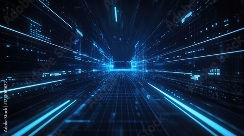 Wallpaper Mural A deep blue financial background with glowing profit arrows and futuristic data visuals. Torontodigital.ca