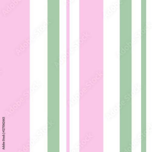Vertical pink and green stripes  geometric seamless pattern on white background. Wrapping paper, print for interior design and fabric. Nursery and playroom wallpaper in vintage and retro style