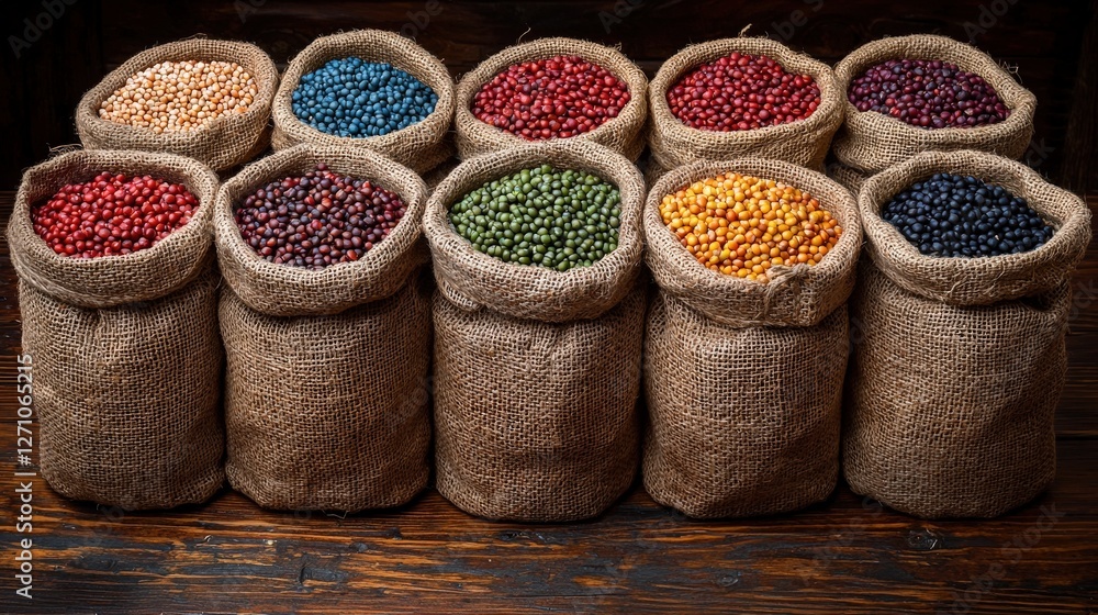 Fototapeta premium An abundant collection of fresh green beans gathered together for cooking and meals