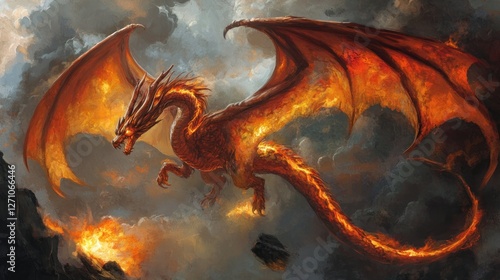 Ignis: The Fiery Dragon's Majestic Flight