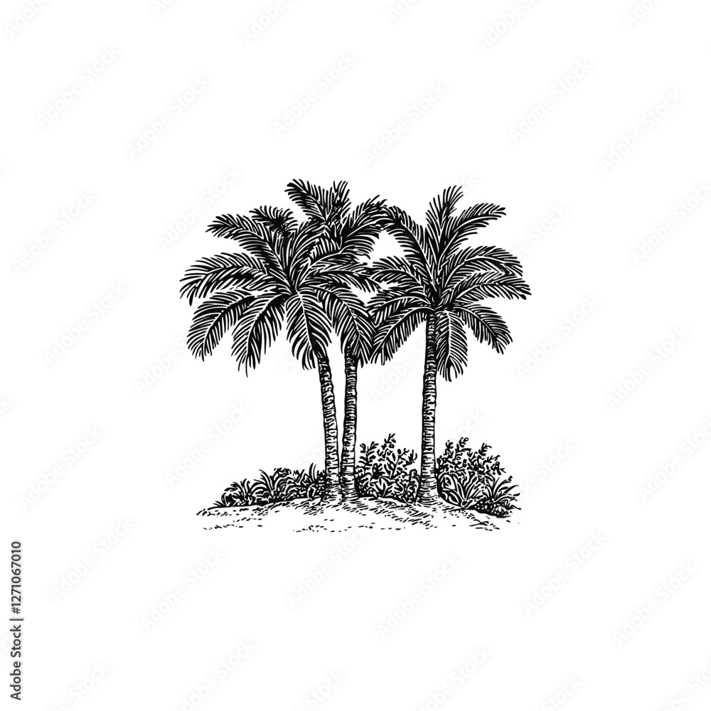 Obraz premium date palm tree design vector template illustration