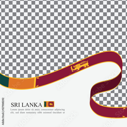 Sri Lankan national flag ribbon stock vector	