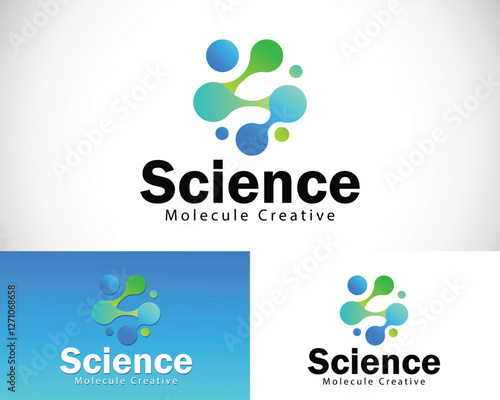 science logo creative molecule design hexagon genetics concept connect technology