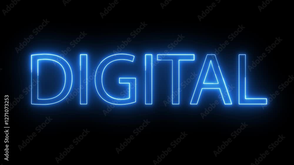 digital text icon animation neon glowing blue color clipboard text font letter event banner advertising signboard template poster shop store sign symbol on black background digital text icon animation neon glowing blue color clipboard text font letter event banner advertising signboard template poster shop store sign symbol on black background