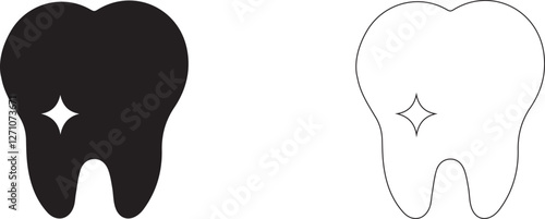 Dental icon. Vector silhouette of a tooth.