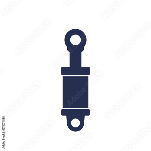 Hydraulic cylinder or actuator icon on white