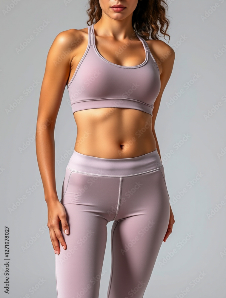 Fototapeta premium Fitness young woman in sportware posing confidently.