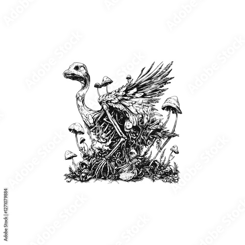 bird carcass design vector template illustration