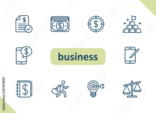 Business icons. Investment, savings, investing, finance vector icon set