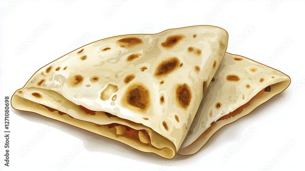 Fototapeta premium Quesadilla isolated on white background