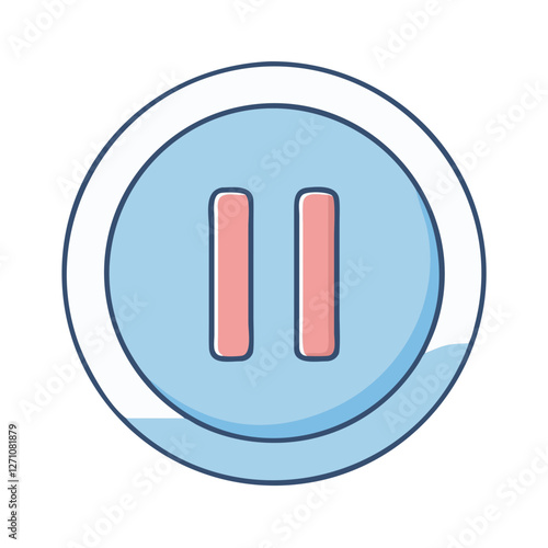 pause button icon, pause button vector illustration-simple illustration of pause button, perfect for pause button logos and icons