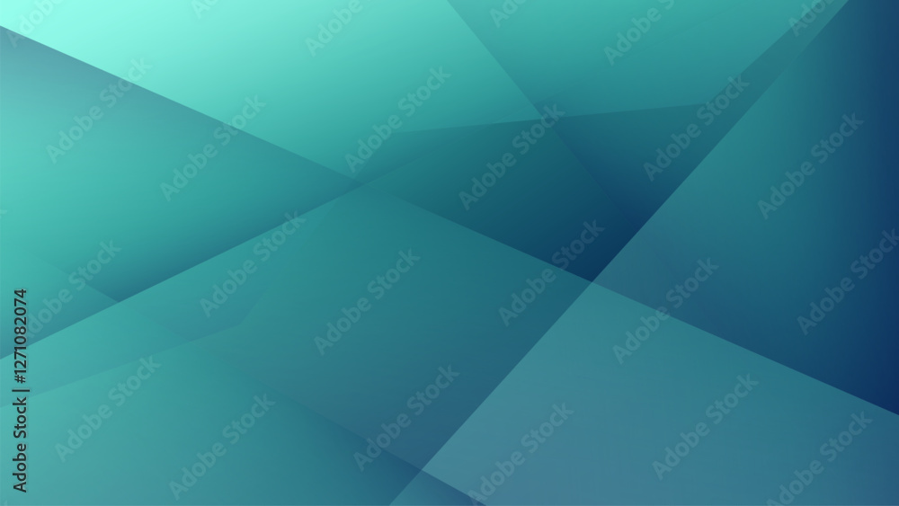 Obraz premium Geometric Abstract Background in Gradient Blue-Green Color Scheme