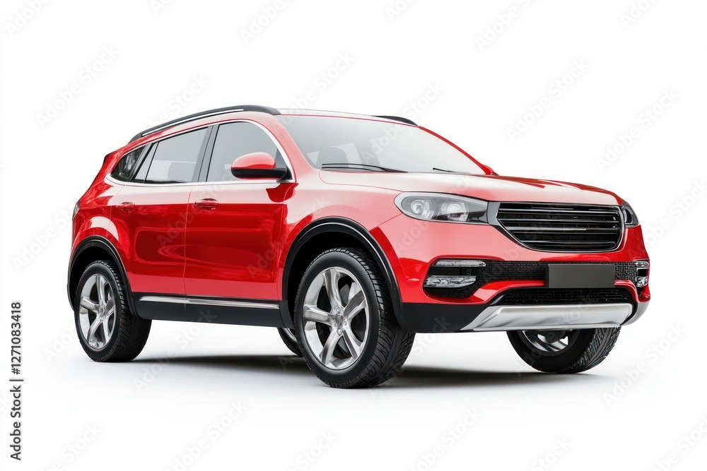Red suv car transportation automobile. Red suv car transportation automobile.