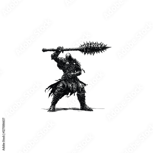 mighty executioner design vector template illustration