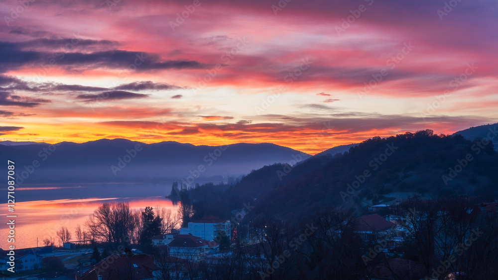 Obraz premium sunset in the mountains