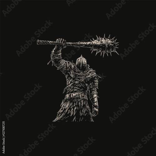 mighty executioner design vector template illustration