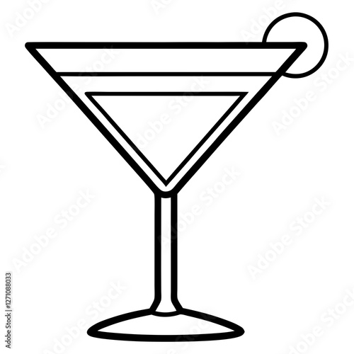 Modern Martini Glass Vector Art