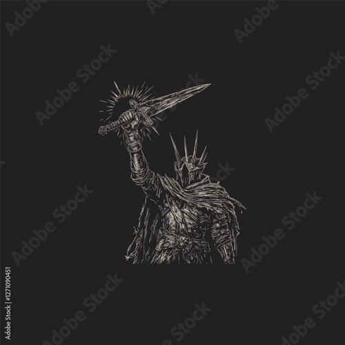 mighty executioner design vector template illustration