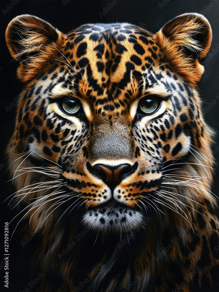 Fototapeta premium Close-up of a majestic tiger's face, showcasing the intensity and beauty of wildlife.