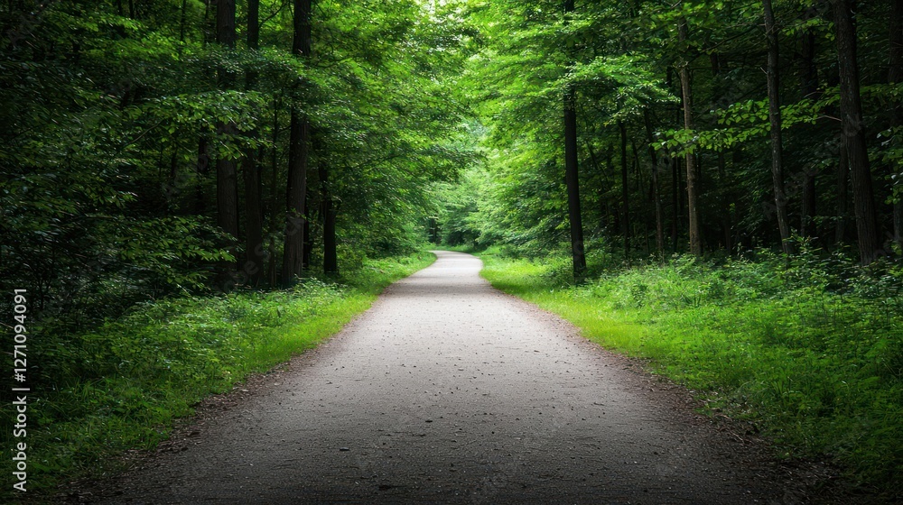 Fototapeta premium Glowing Path Through a Lush Green Forest