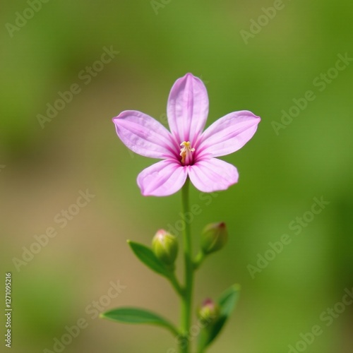 a single pale pink alpine willowherb blossom on a green stem, flora, pink, plant