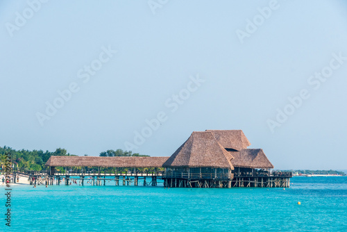 Outdoor shot of the coastline of northern zanzibar