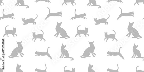 cat pattern background. cat silhouette pattern background. Seamless pattern with silhouettes of cats.
