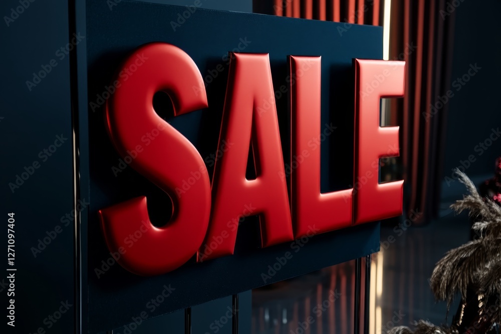 Bold sale sign in modern retail setting with vibrant colors and stylish decor Bold sale sign in modern retail setting with vibrant colors and stylish decor