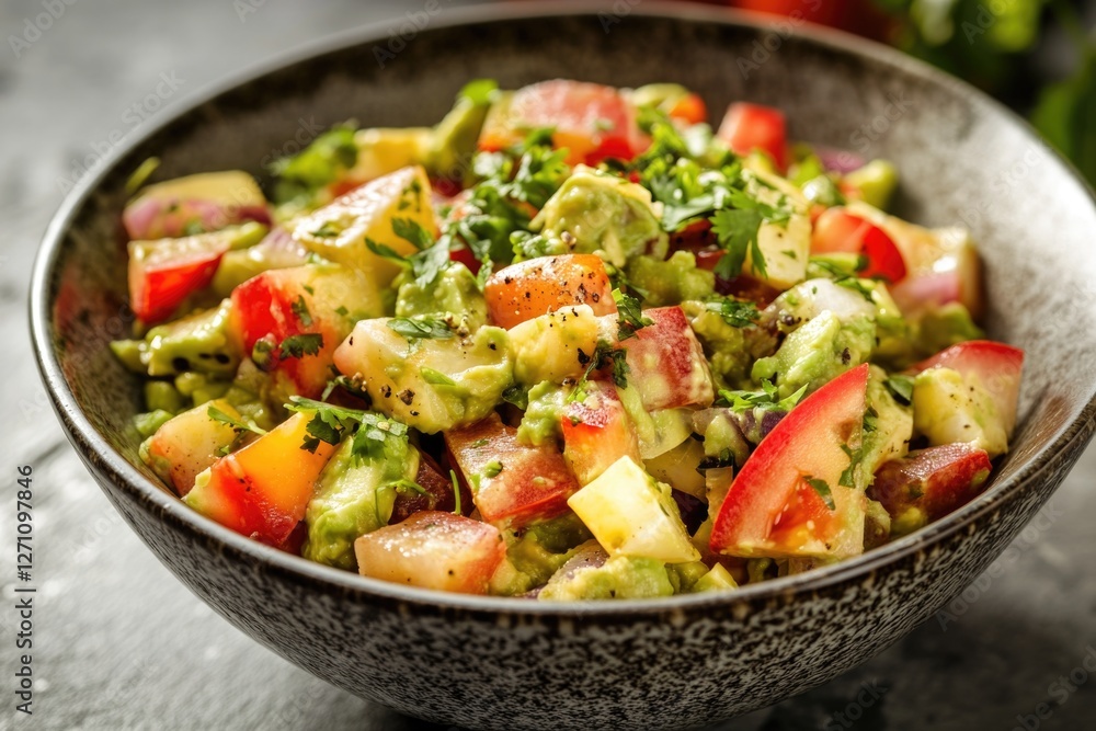 A bowl filled with various foods placed on a table, perfect for a picnic or party A bowl filled with various foods placed on a table, perfect for a picnic or party