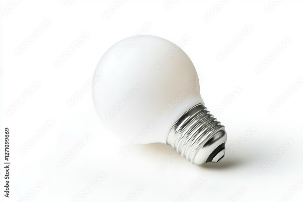 White light bulb on smooth gray surface. AI image White light bulb on smooth gray surface. AI image