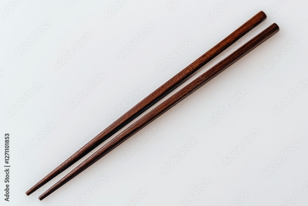 Two chopsticks side by side on a white background, ready for use in Asian cuisine Two chopsticks side by side on a white background, ready for use in Asian cuisine