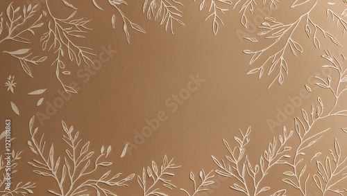 Elegant Brown and White Floral Frame Background