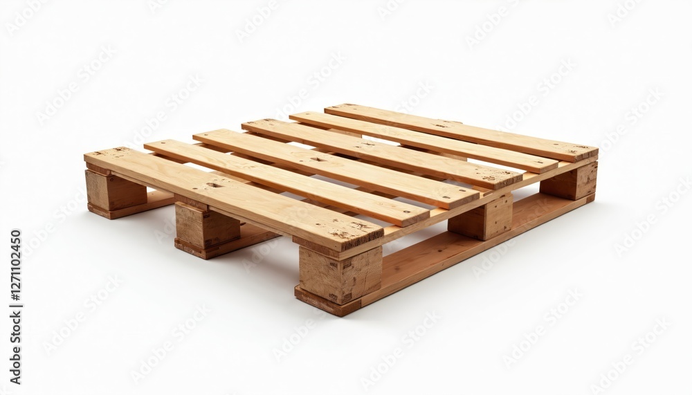 Clean wooden pallet for shipping, transportation, delivery. Light wood timber pallet, isolated on white background, presents warehouse storage solution. Sustainable material, eco-friendly industrial Clean wooden pallet for shipping, transportation, delivery. Light wood timber pallet, isolated on white background, presents warehouse storage solution. Sustainable material, eco-friendly industrial