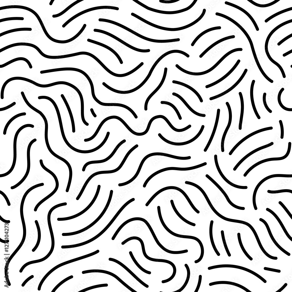 Comic wavy squiggle texture background. Curved waved stripes, lines seamless pattern. Comic wavy squiggle texture background. Curved waved stripes, lines seamless pattern.