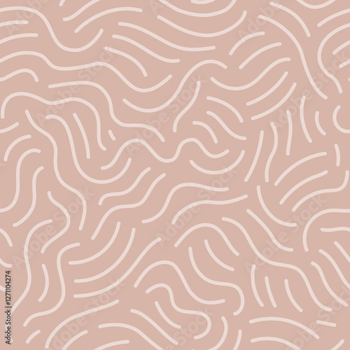 Comic wavy squiggle texture background. Curved waved stripes, lines seamless pattern.