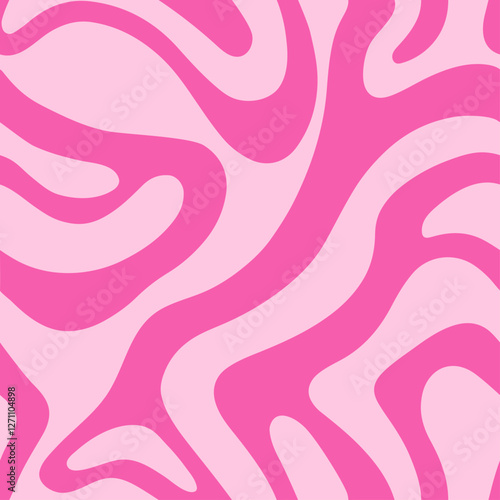Pinky colourful waves seamless pattern. Retro curves pattern