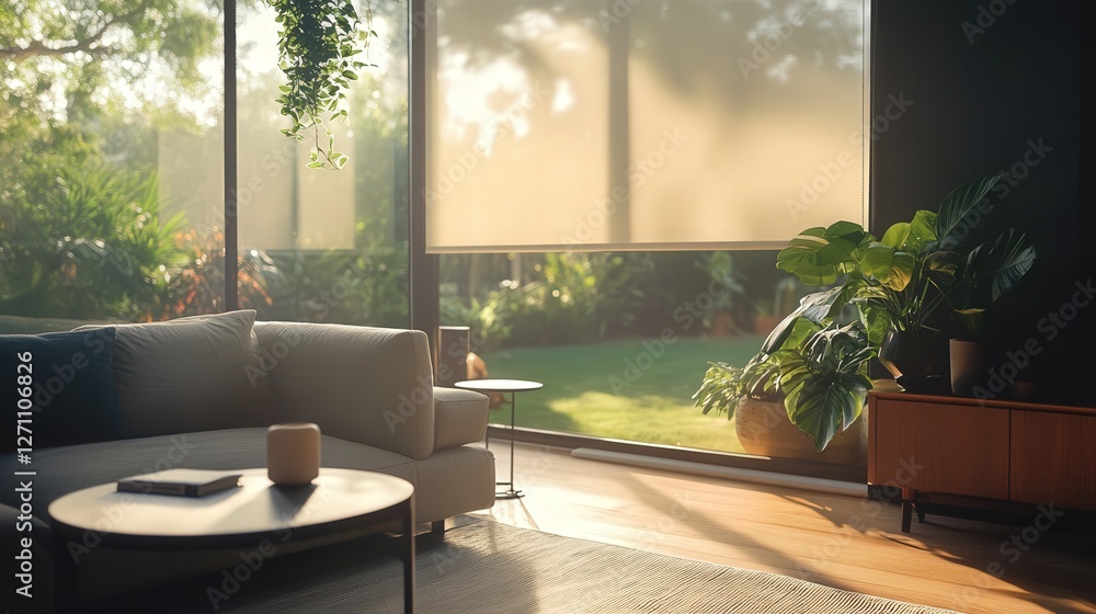 Fototapeta premium smart windows that adjust their tint automatically based on sunlight.