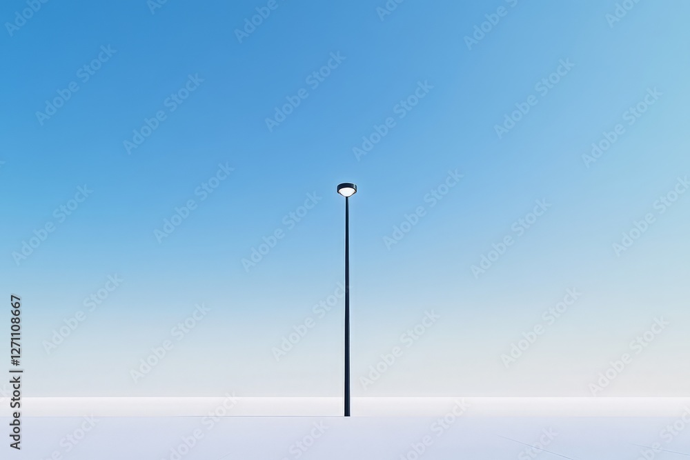 Solitary Lamppost Under Blue Sky Solitary Lamppost Under Blue Sky