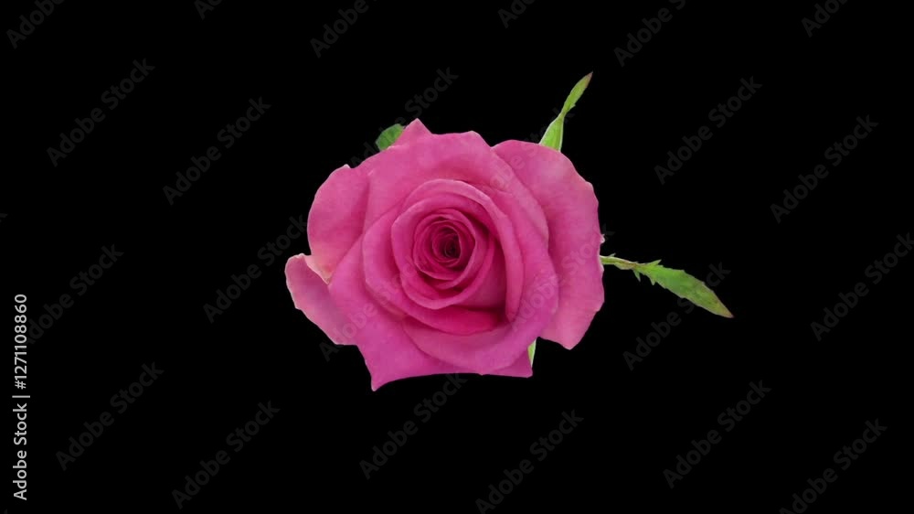 Time lapse of opening Attachea rose, top view Time lapse of opening Attachea rose, top view