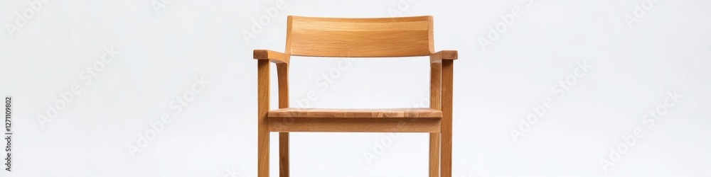 A single wooden chair sits on a hardwood floor, providing a simple and rustic seating area A single wooden chair sits on a hardwood floor, providing a simple and rustic seating area