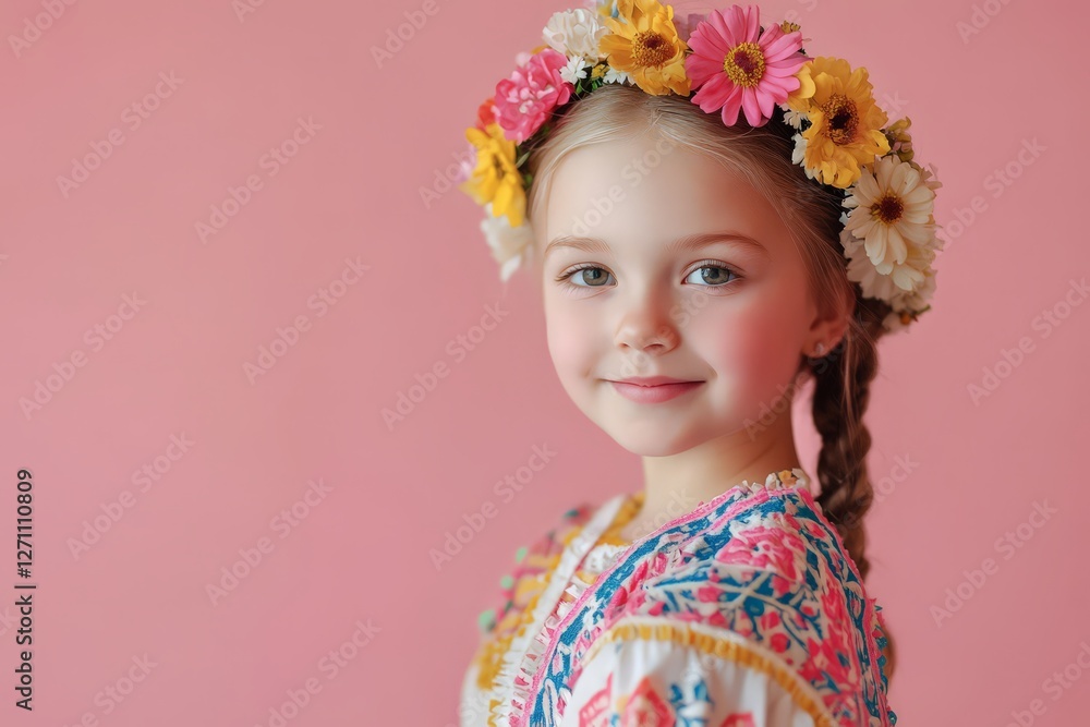 Joyful Russian Girl in Sarafan Joyful Russian Girl in Sarafan
