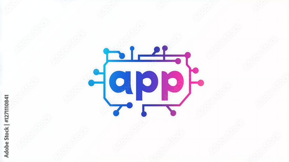 Fototapeta premium App Circuit Logo Design