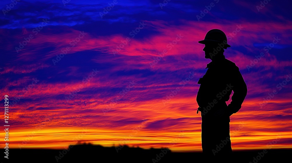 Engineer in hard hat stands against sunset, embodying resilience and progress in construction.
Engineer in hard hat stands against sunset, embodying resilience and progress in construction.