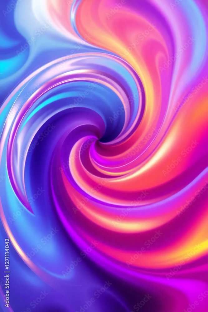 Obraz premium AI Generative. Abstract Fluid Wave Swirl Background – Vibrant Gradient Design. 86