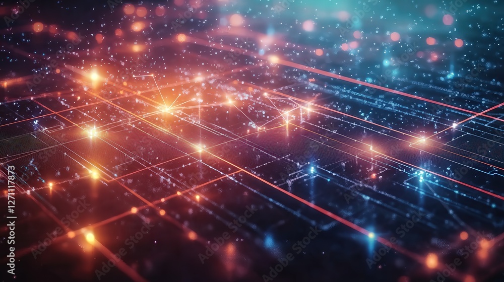 Fototapeta premium smart grid using blockchain for transparent energy transactions.