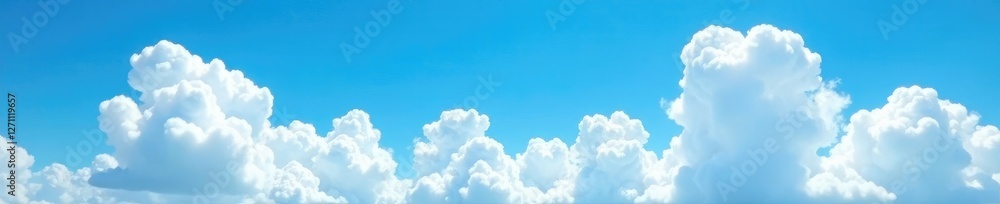 White cumulus clouds against a brilliant blue sky, puffy clouds, White cumulus clouds against a brilliant blue sky, puffy clouds,